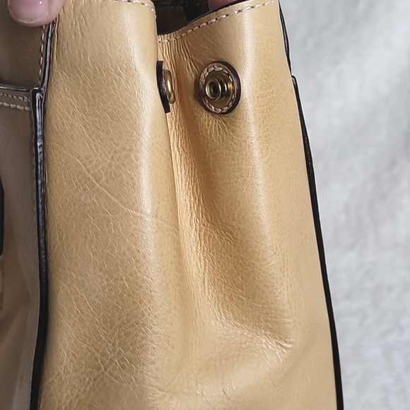 COACH | Madeline Tan Putty Satchel Bag w/Logo Scarf & Dust bag - Picture 15 of 16